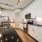a kitchen with white cabinets